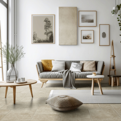 modern living room with fireplace